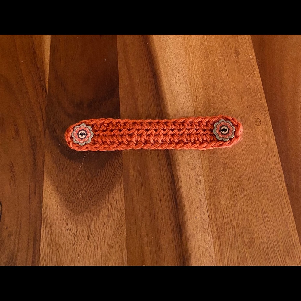 Crochet Ear Saver Extender Orange Acrylic
